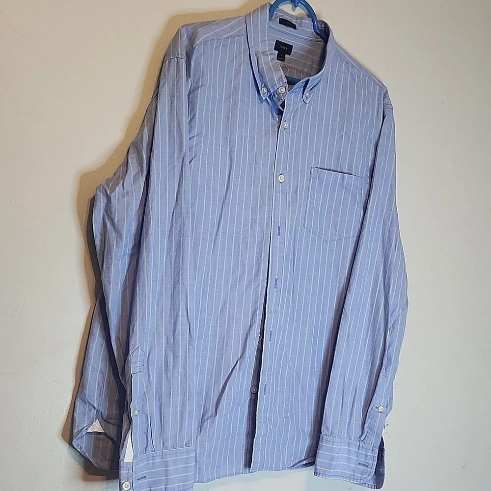 J. Crew Light Blue Striped Button Down Shirt